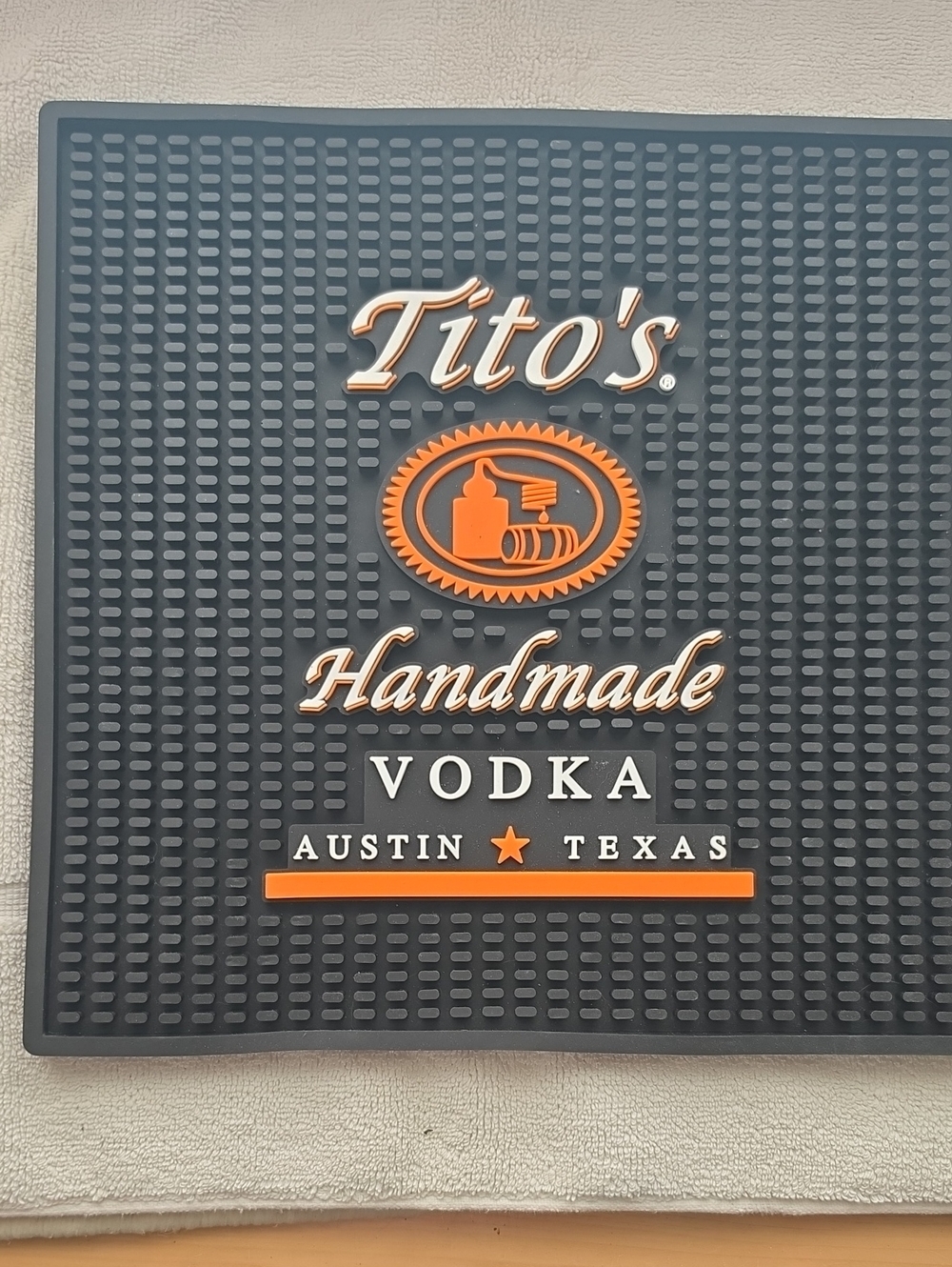 Tito's Handmade Vodka Bar Mat - Black & Orange